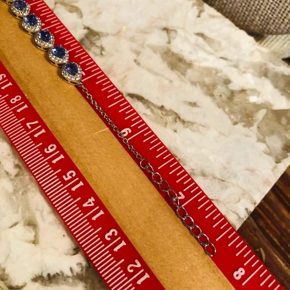 Tanzanite sterling silver bracelet & earrings SET - Picture 5 of 6